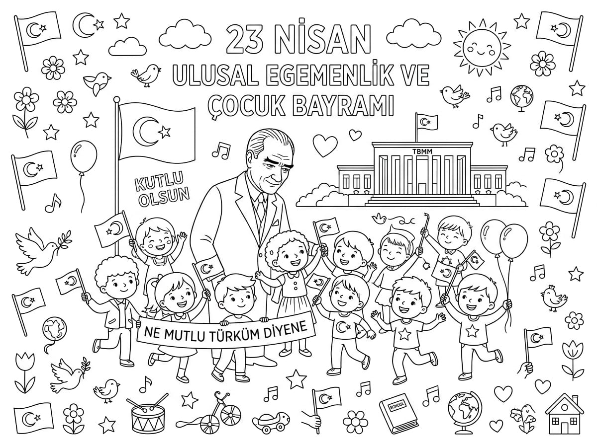 23 Nisan Çocuk Bayramı Boyama