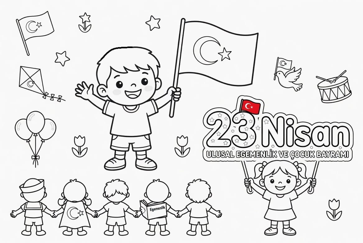 23 Nisan Gösterisi Boyama