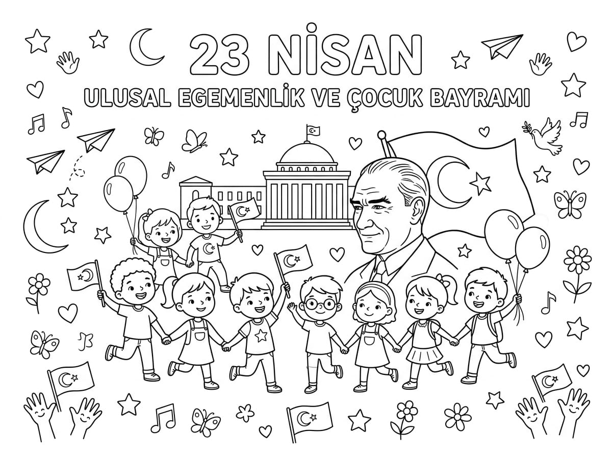 Mutlu Çocuklar Boyama