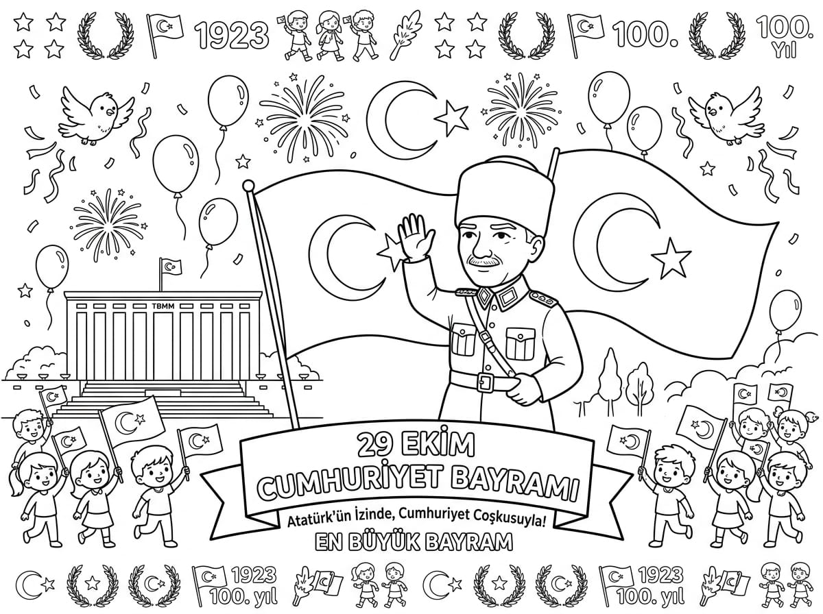 Okul Öncesi Cumhuriyet Boyama