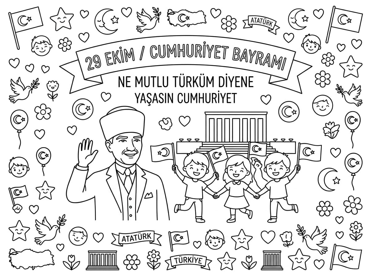 Şanlı Cumhuriyet Bayramı Boyama