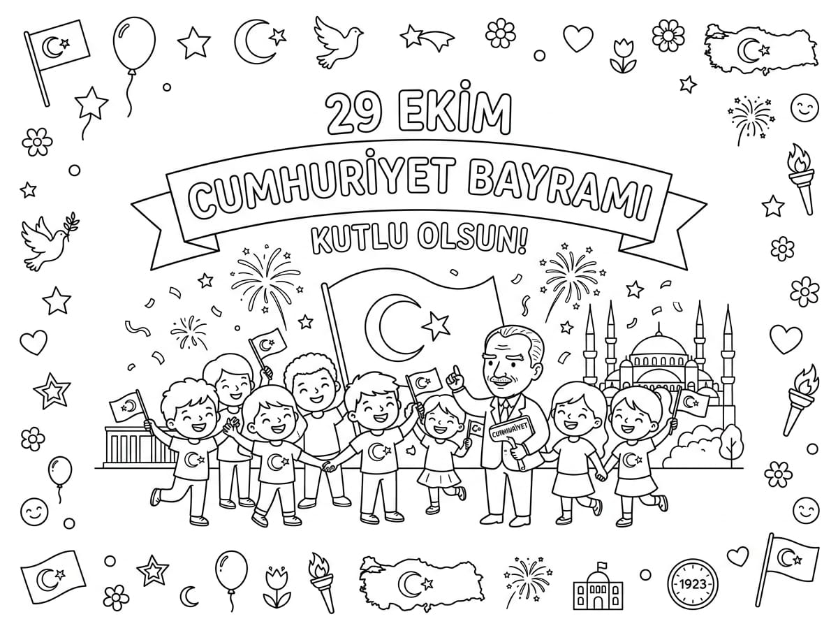 29 Ekim ve Türk Bayrağı Boyama