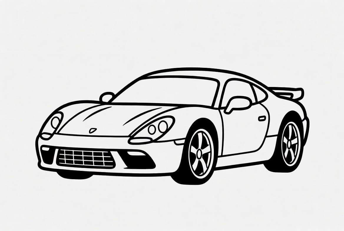 Klasik Araba Boyama Sayfasını Ücretsiz İndir, Yazdır ve Boya
