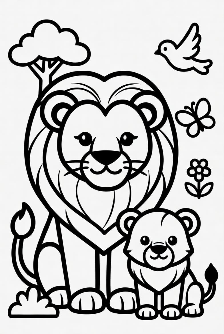 Çocuklar İçin Aslan Boyama