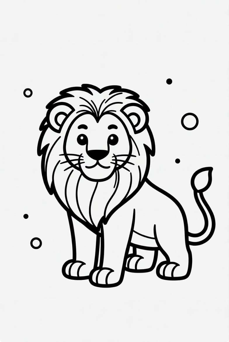 Anne ve Yavru Aslan Boyama