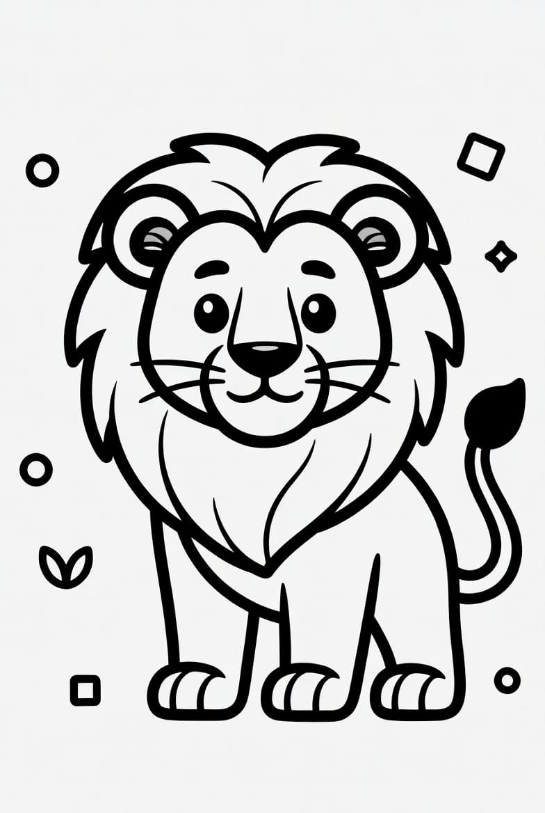 Geometrik Aslan Boyama