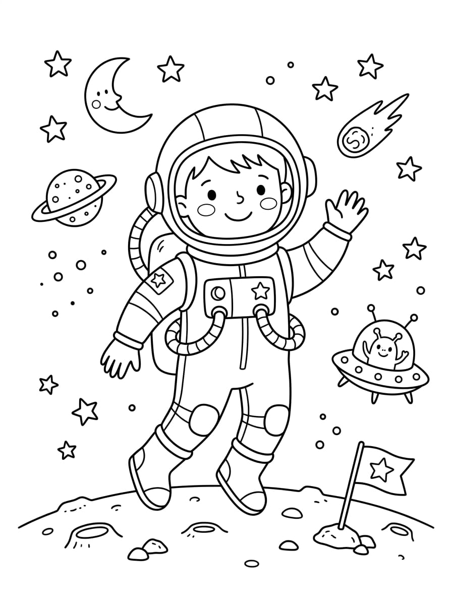 Geleceğin Astronotu Boyama.