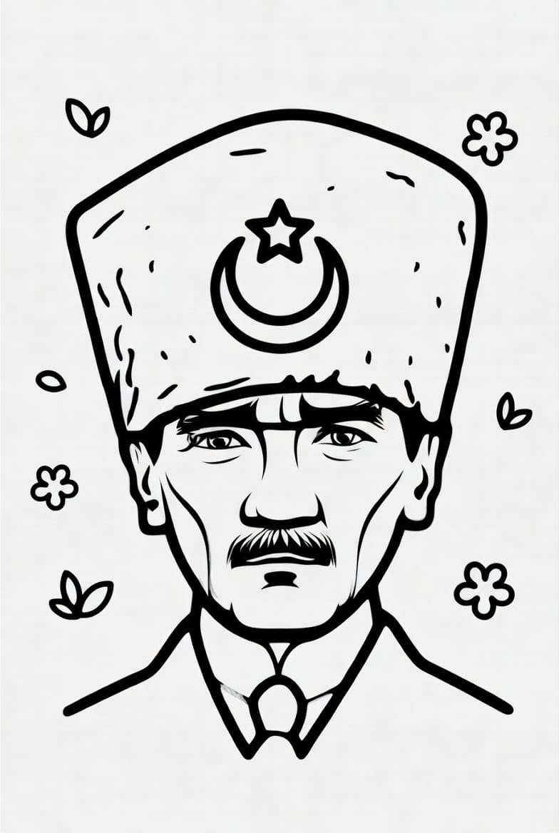 Eğitici Atatürk Portresi Boyama Boyama