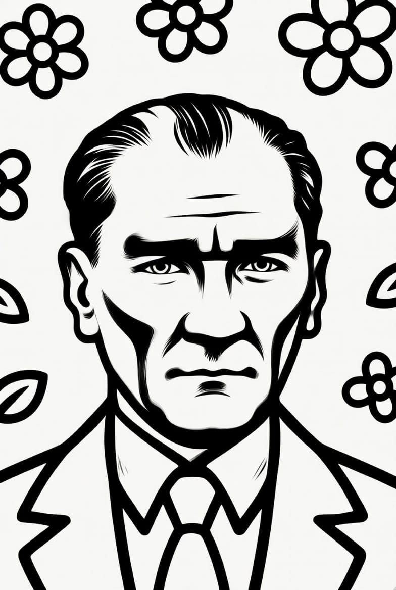 Kalpaklı Atatürk Boyama.