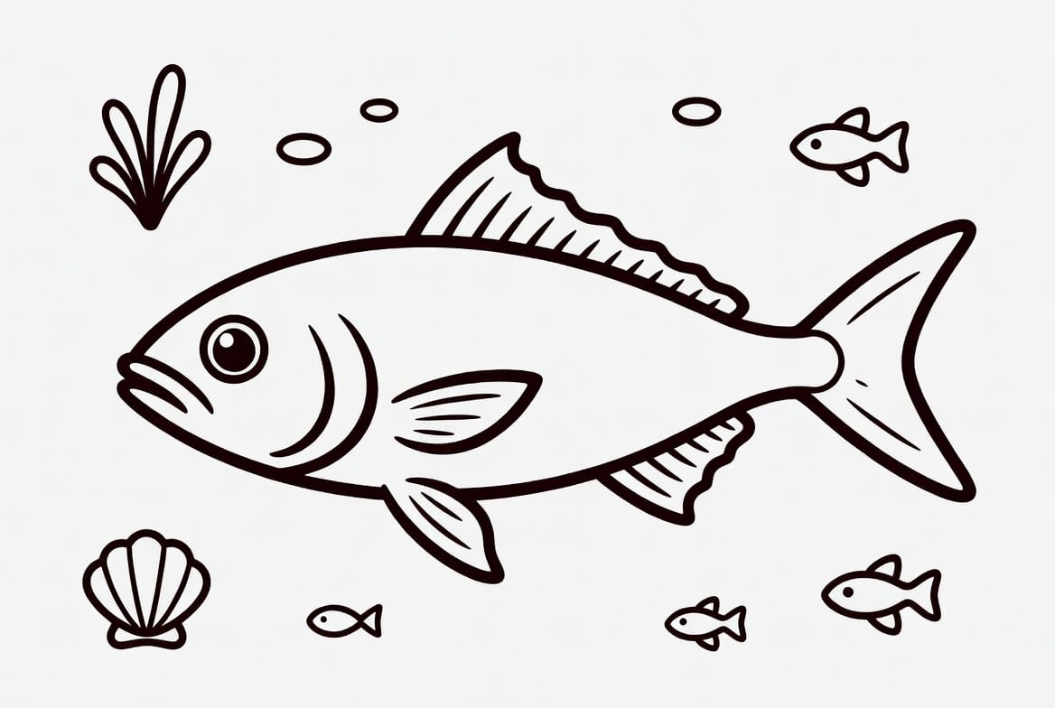 Tatlı Su Balığı Boyama Boyama