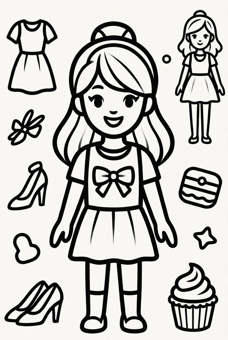 Sevimli Barbie Boyama