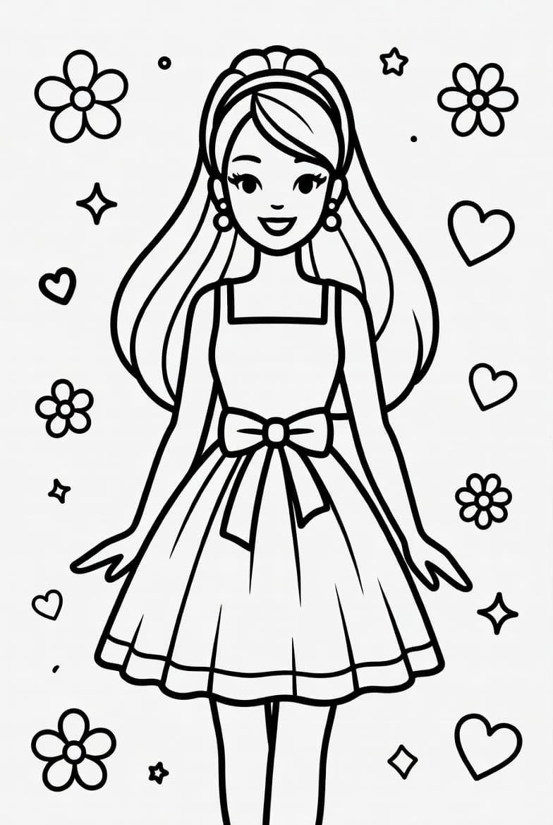 Havalı Barbie Boyama