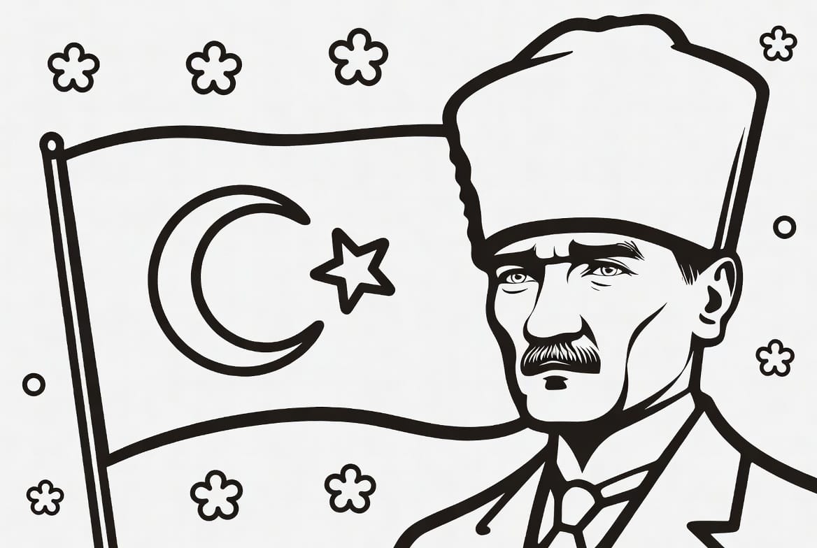 Ay Yıldızlı Bayrak Boyama Boyama