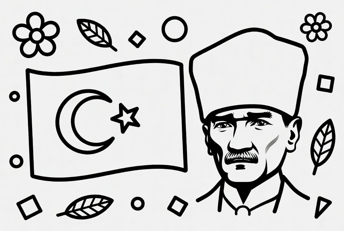 Kağıttan Bayrak Boyama Boyama