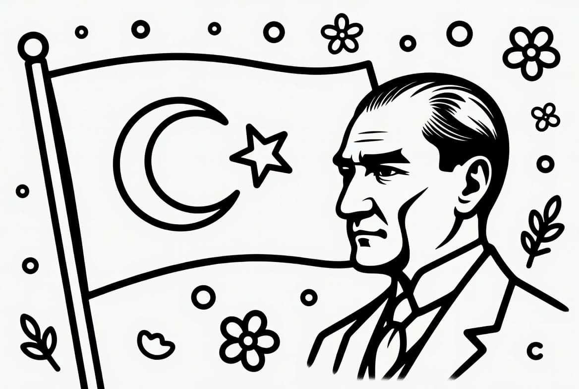 Bayrak Çizimi Boyama Boyama