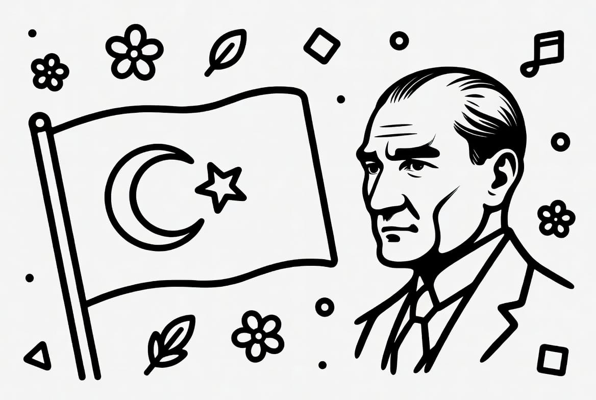 Milli Bayramlar Bayrak Boyama Boyama