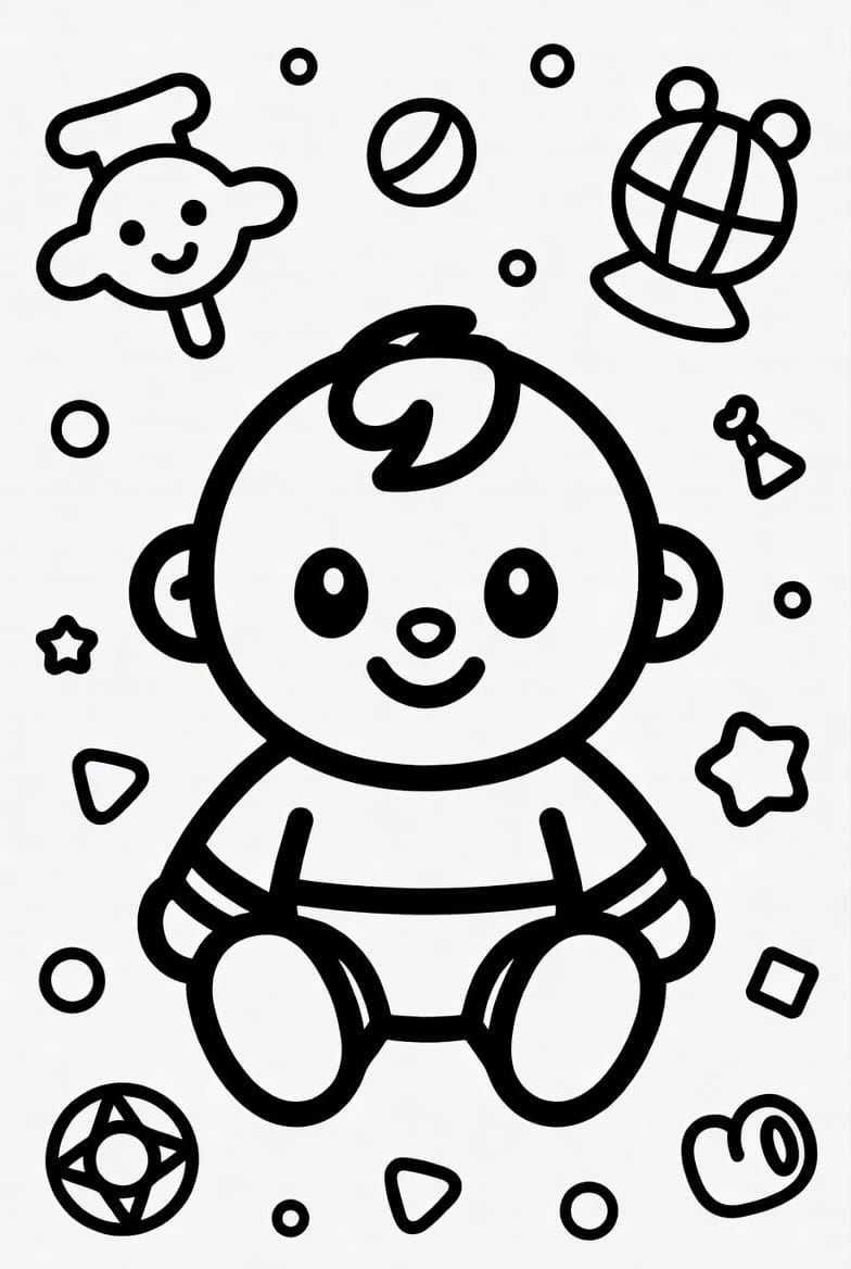 Uyuyan Bebek Boyama Boyama