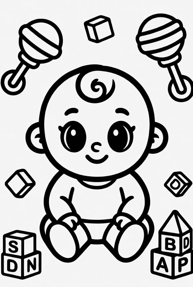 Emekleyen Bebek Boyama