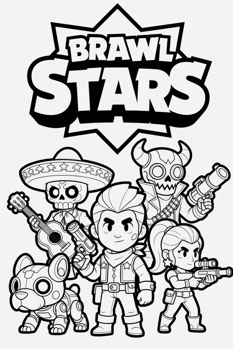 Brawl Stars Boyama Sayfasını Ücretsiz İndir, Yazdır ve Boya