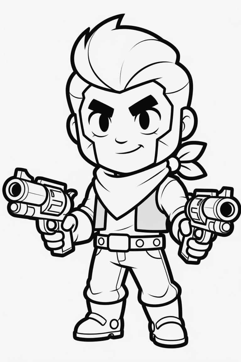 Kolay Brawl Stars Boyama Sayfasını Ücretsiz İndir, Yazdır ve Boya