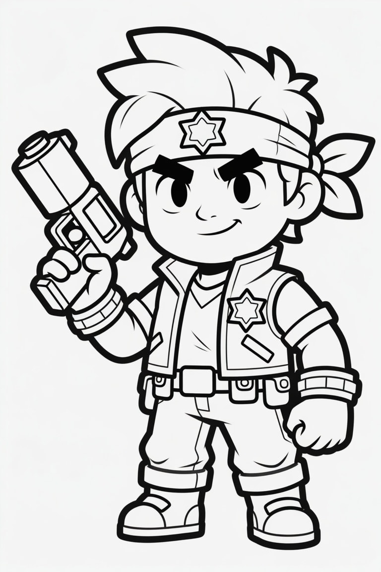 Robot Brawl Stars Boyama Sayfasını Ücretsiz İndir, Yazdır ve Boya
