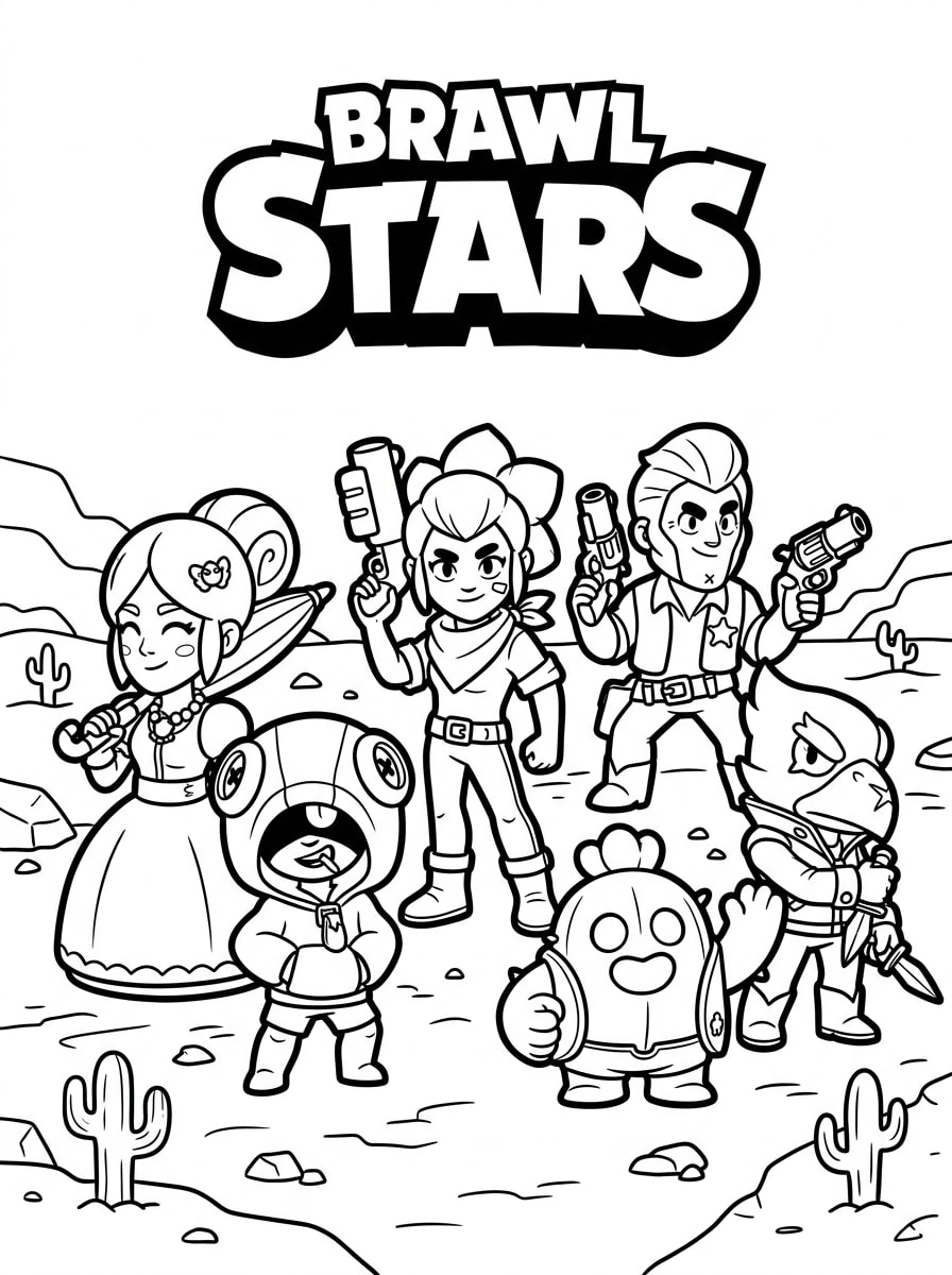 Güçlü Brawl Stars Boyama Sayfasını Ücretsiz İndir, Yazdır ve Boya