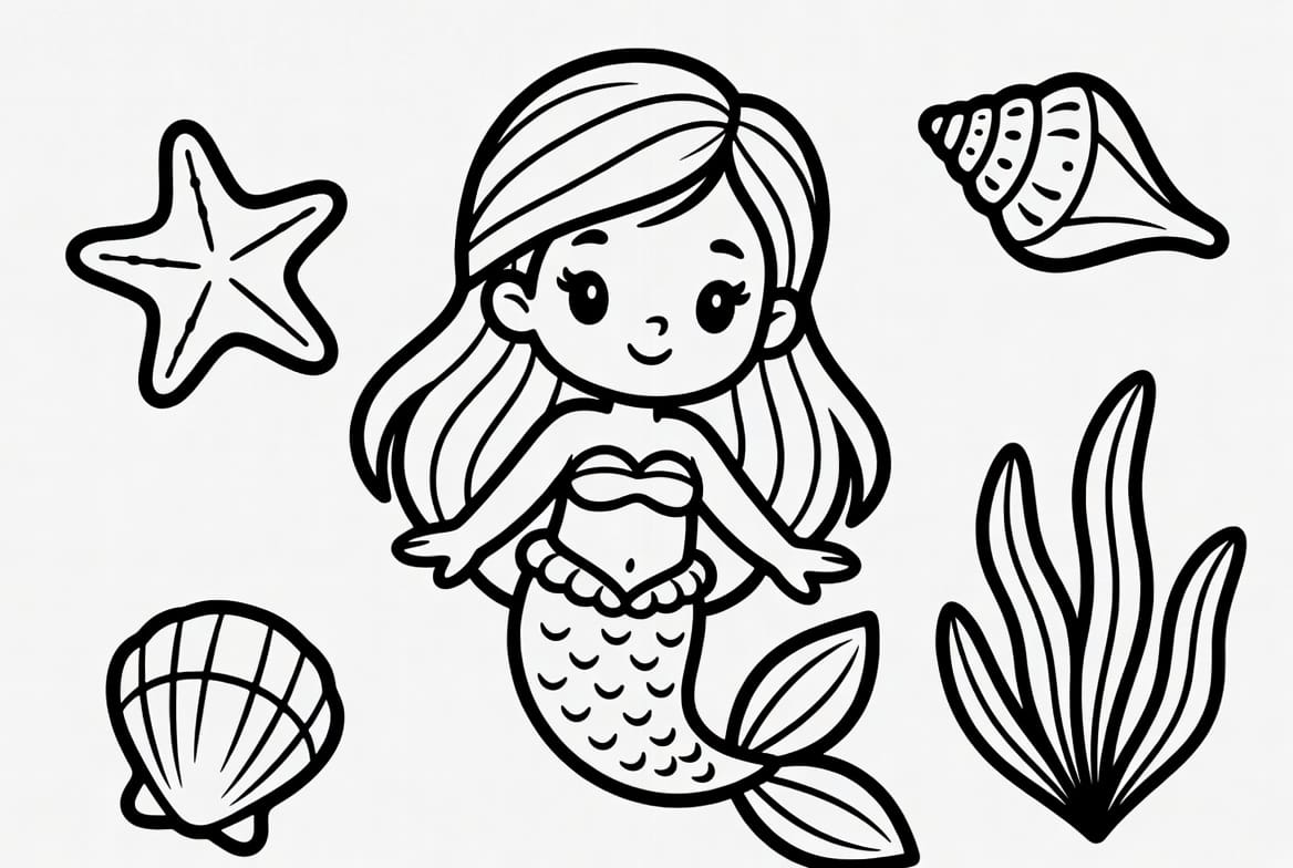 Prenses Deniz Kızı Boyama Boyama