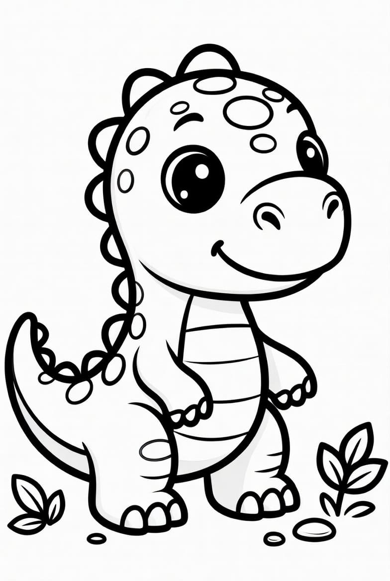 Sevimli Dinozor Boyama Boyama