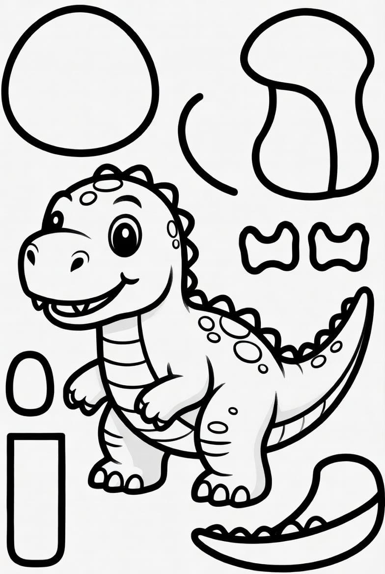 Eğitici Dinozor Boyama Boyama