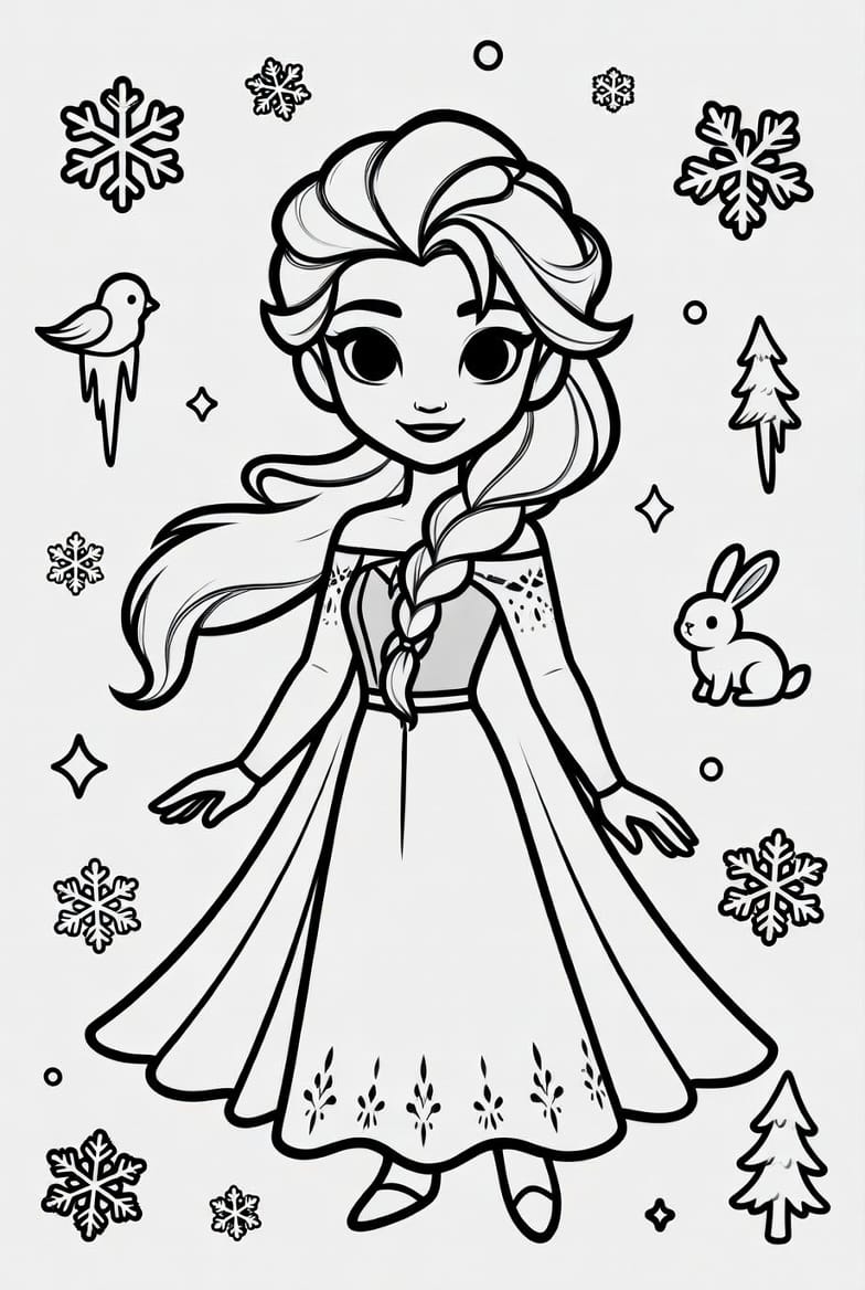 Gülen Elsa Boyama Boyama