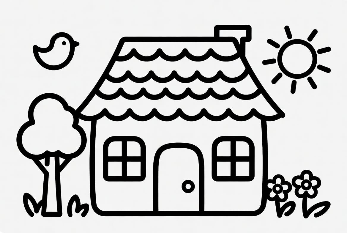 Bahçeli Ev Boyama Boyama