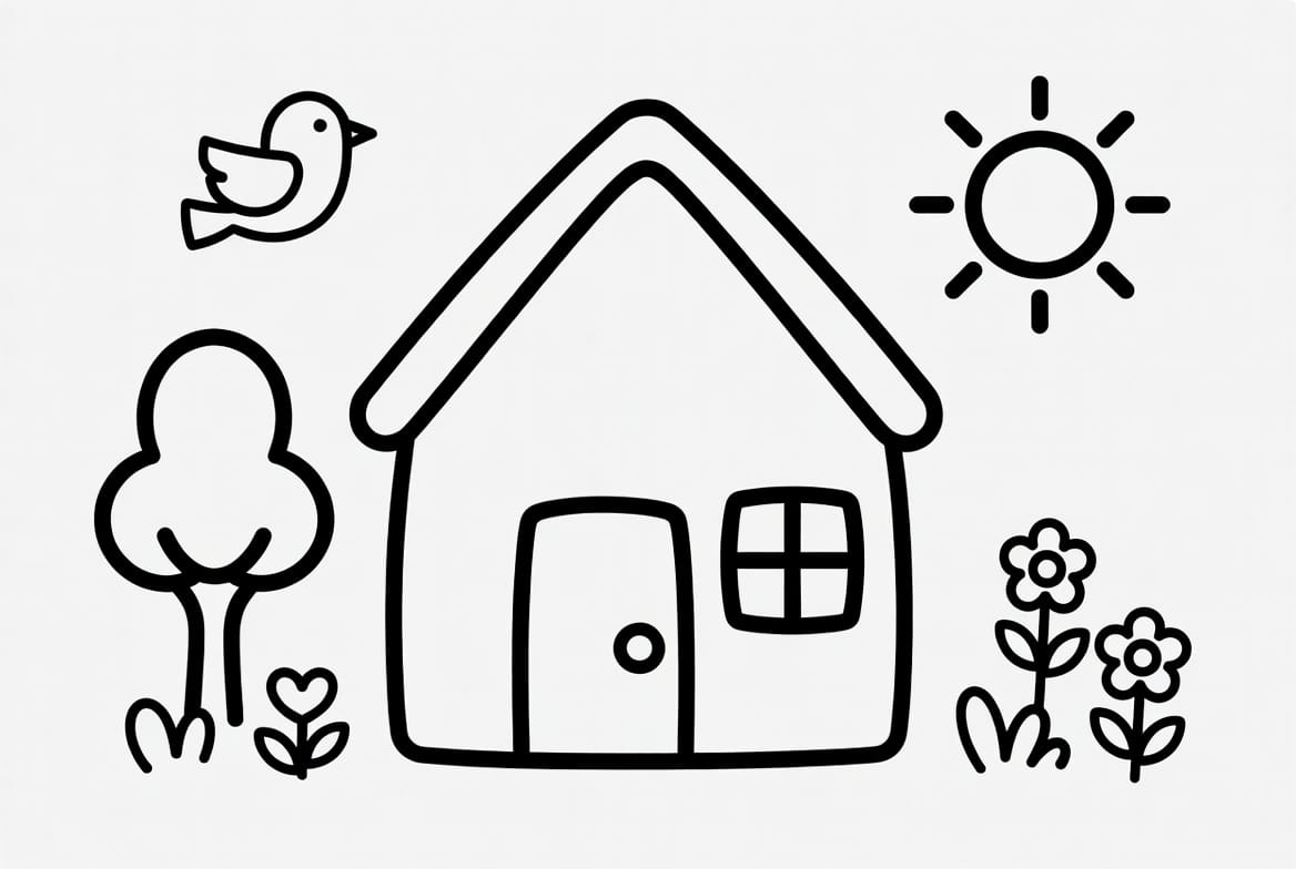 Çatılı Ev Boyama Boyama