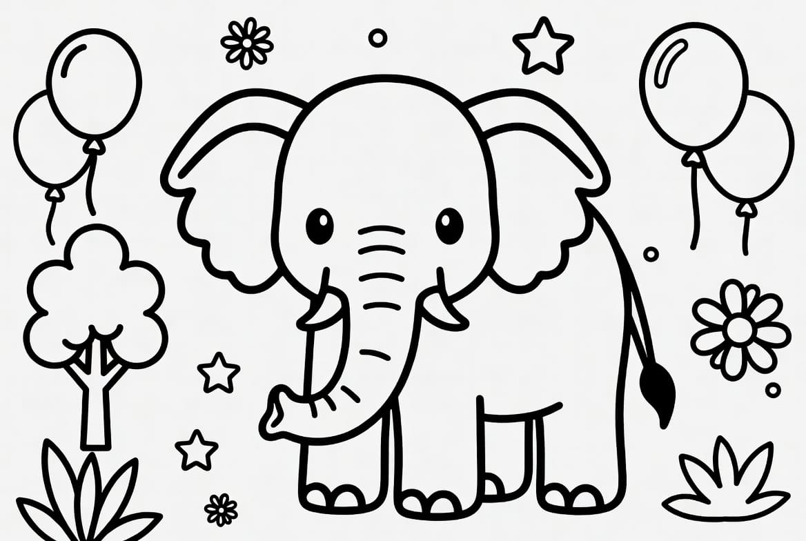 Küçük Fil Boyama Boyama