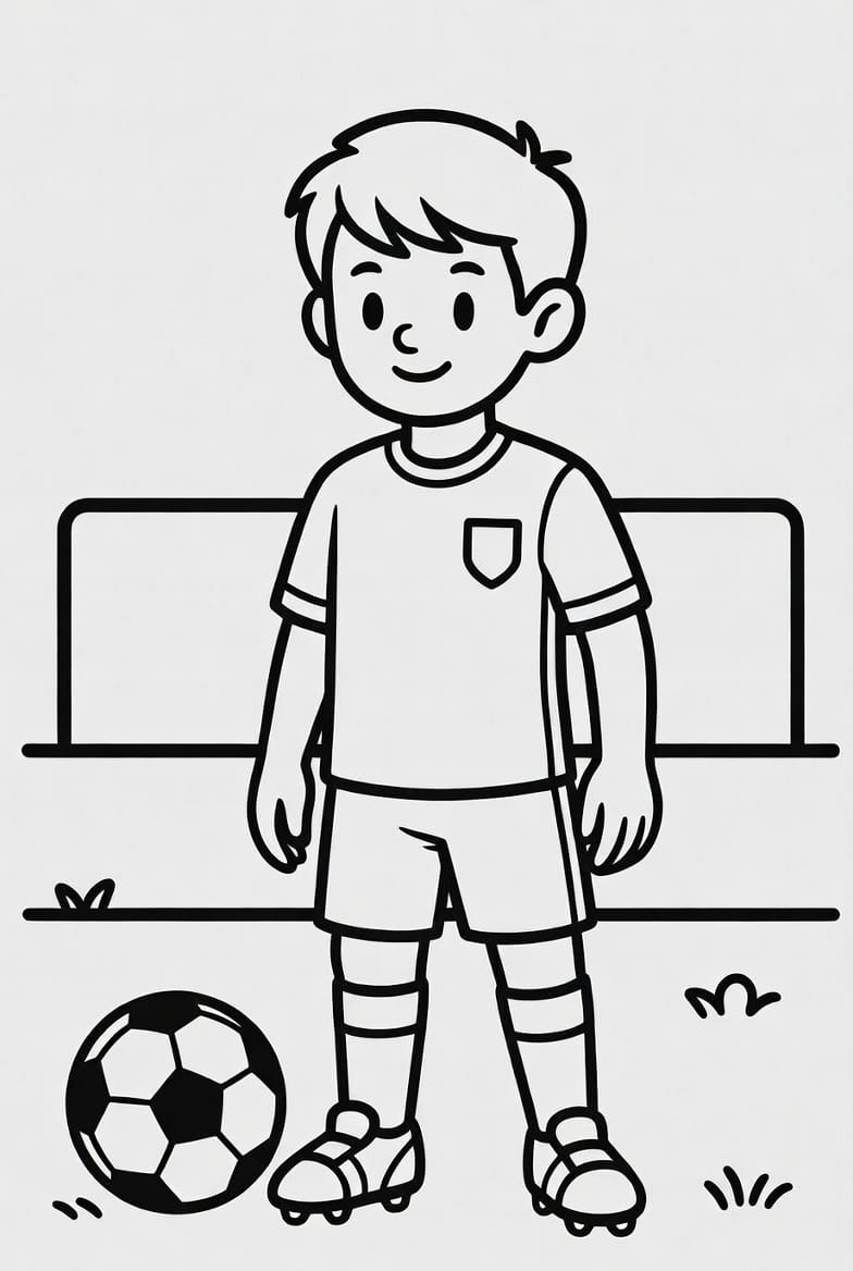 Okul Öncesi Futbolcu Boyama