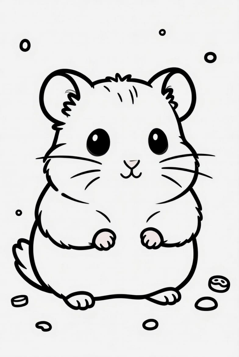 Pofuduk Hamster Boyama Sayfasını Ücretsiz İndir, Yazdır ve Boya