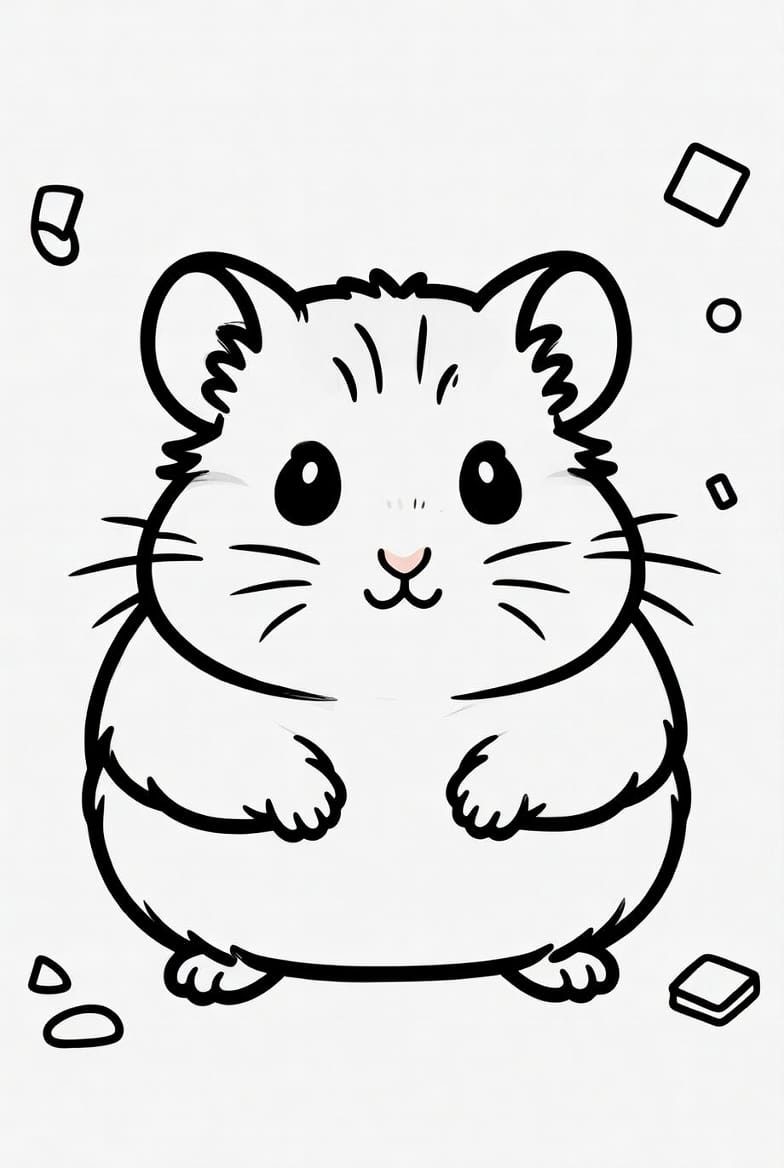 Evcil Hamster Boyama Sayfasını Ücretsiz İndir, Yazdır ve Boya