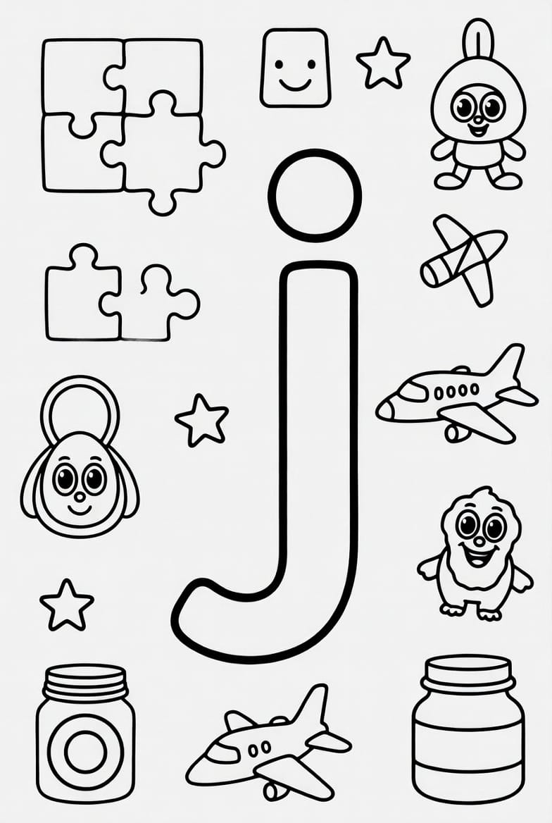 Küçük j Harfi Boyama Boyama