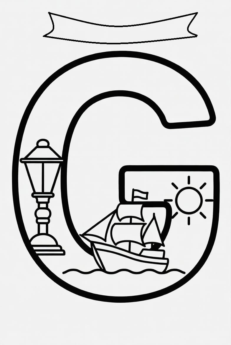 Şekilli Büyük G Boyama Boyama