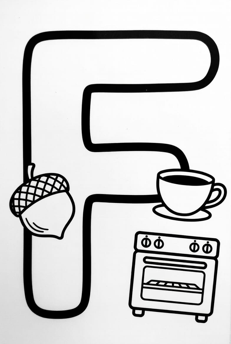 Büyük F Harfi Boyama Boyama