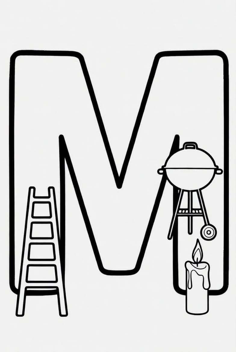 Şekilli Büyük M Boyama Boyama