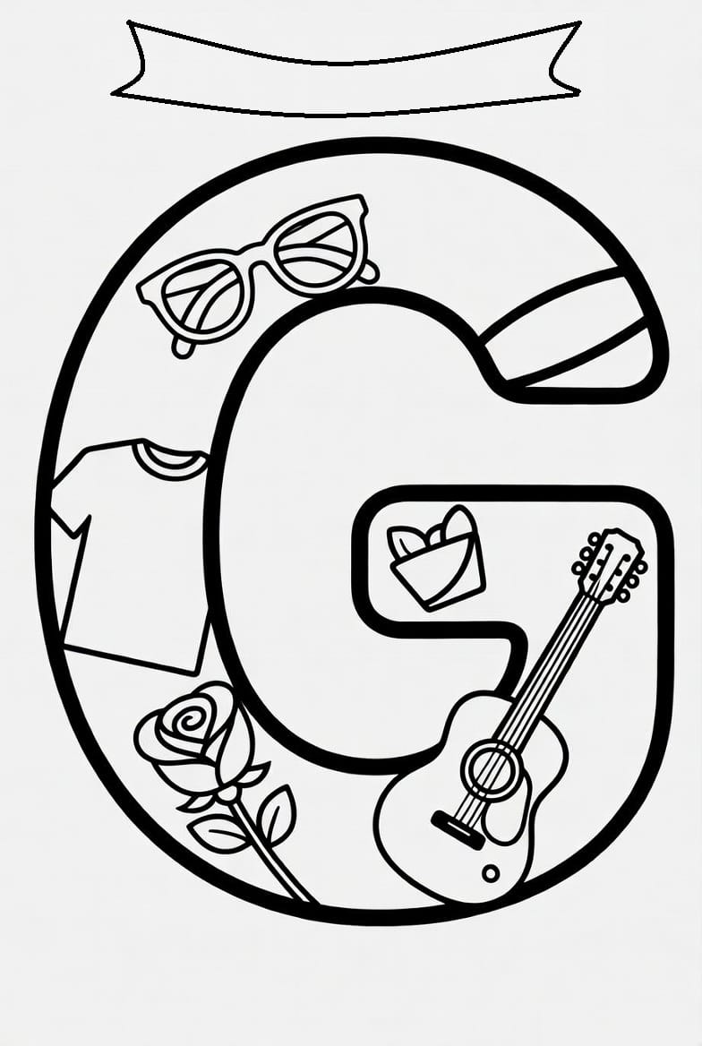 Büyük G Harfi Boyama Boyama