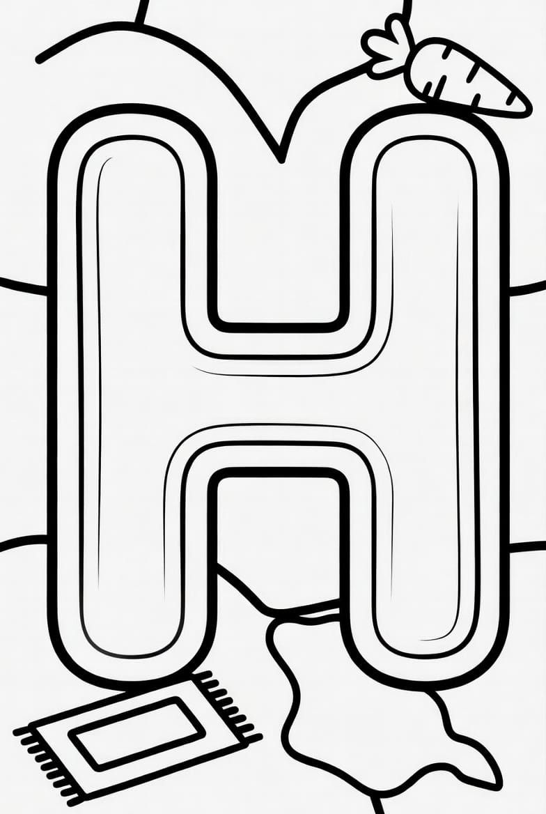 Büyük H Boyama Boyama