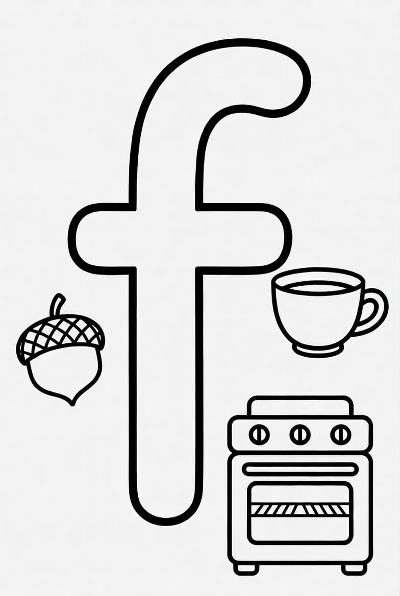 Küçük f Harfi Boyama Boyama