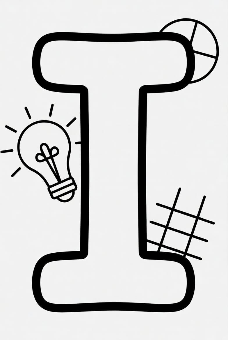 Şekilli Büyük I Boyama Boyama