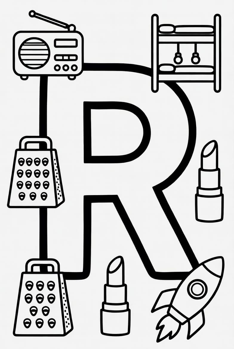 Büyük R Harfi Boyama Boyama