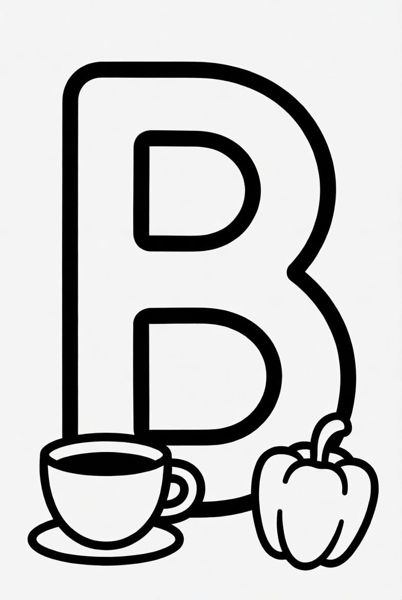 Büyük B Harfi Boyama Boyama