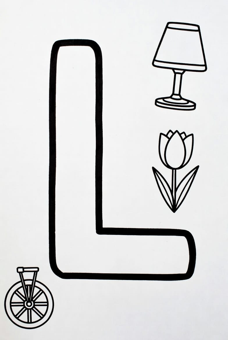 Büyük L Harfi Boyama Boyama