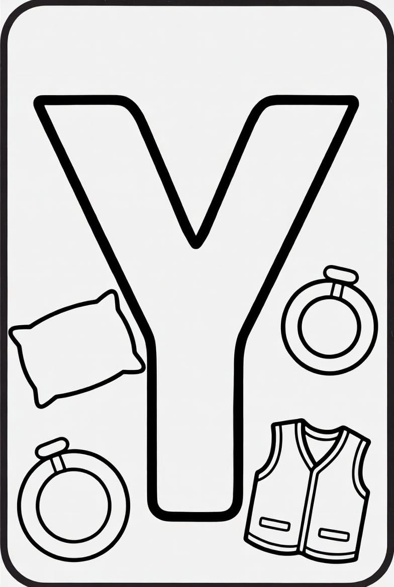 Büyük Y Harfi Boyama Sayfasını Ücretsiz İndir, Yazdır ve Boya