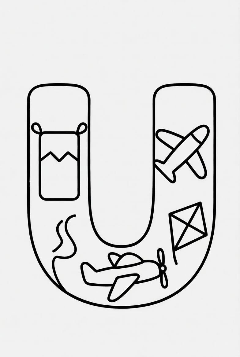 Küçük u Harfi Boyama Boyama