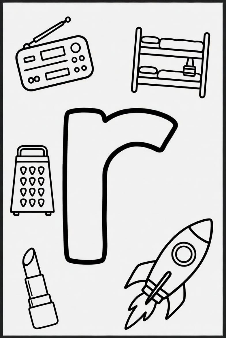 Küçük r Harfi Boyama Boyama